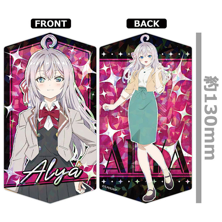 Alya Sometimes Hides Her Feelings in Russian Prism Visual Collection featuring acrylic stands of Alya, Yuki, Masha, and Ayano with colorful prism backgrounds.