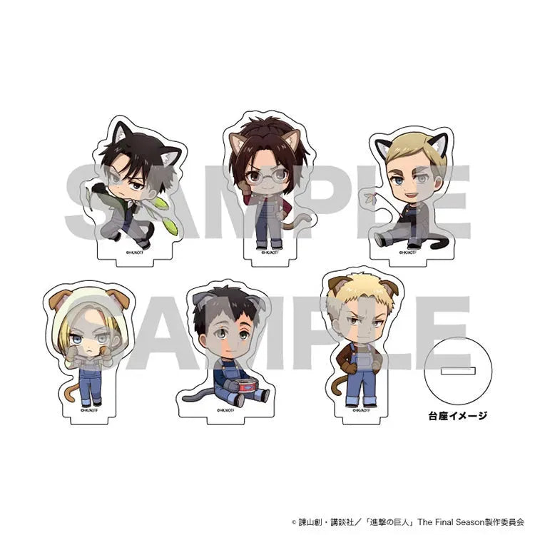 Attack on Titan Anime Merch - 35/ Cat ver. Mini Chara Illustration Acrylic Puchi Stand - Doki Doki Land