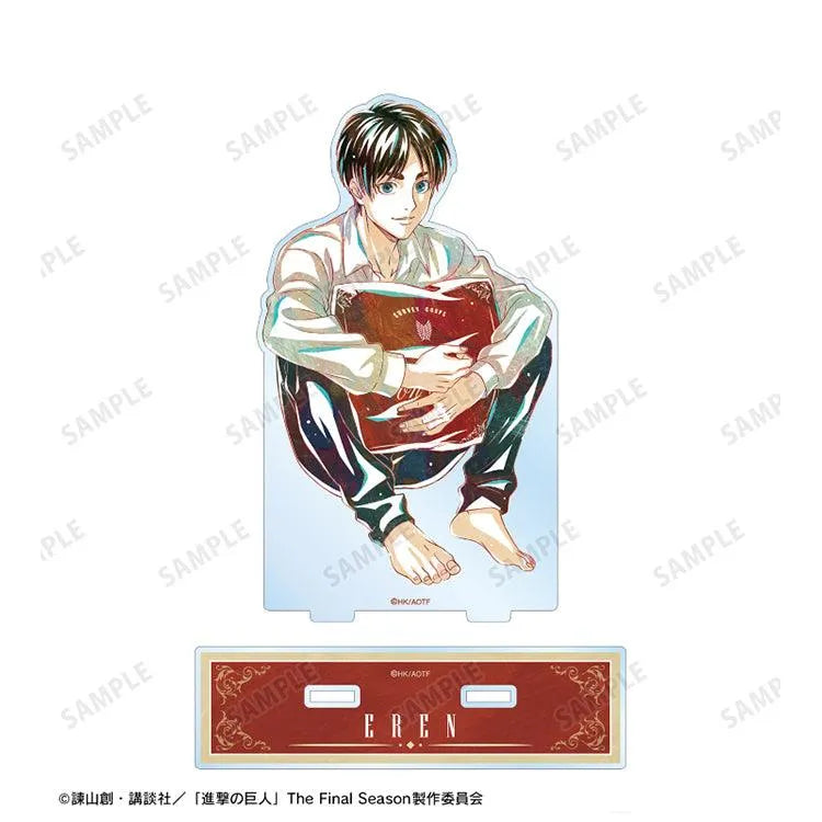 Attack on Titan Anime Merch - New Illustration Eren Relax ver. Big Acrylic Stand - Doki Doki Land