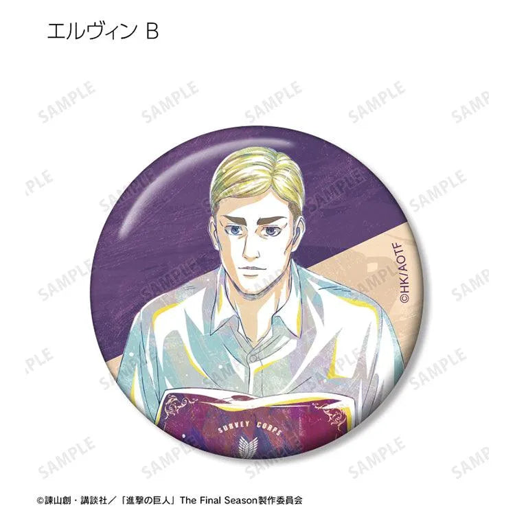 Attack on Titan Anime Merch - New Illustration Relax ver. Trading Ani-Art Tin Badge (1 Random) - Doki Doki Land
