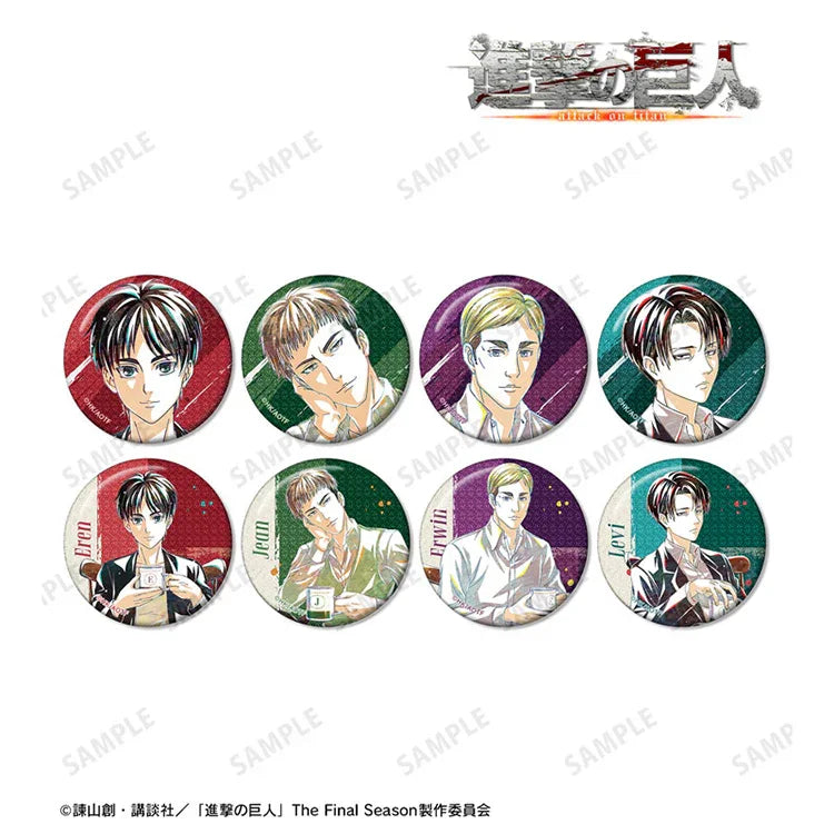 Attack on Titan Trading Ani-Art Glitter New Illustration Tea Time ver. Tin Badge
