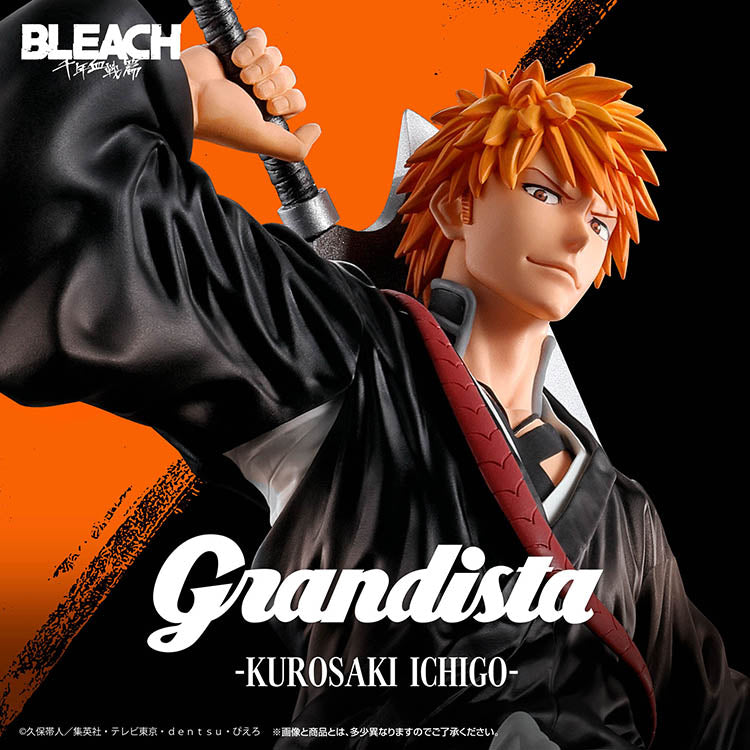 High-density sculpt of Ichigo Kurosaki’s face and orange hair from Banpresto Grandista series.