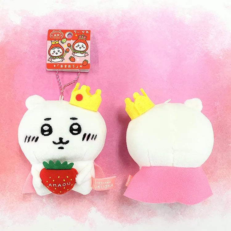 Chiikawa Plushies - Chiikawa Strawberry King Plush Charm Fukuoka Limited Ver. - Doki Doki Land