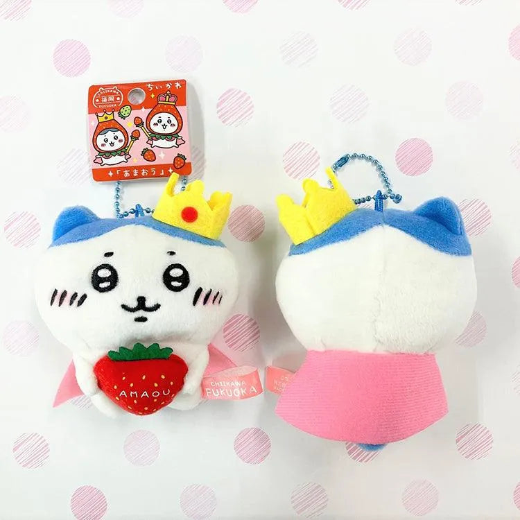 Chiikawa Plushies - Hachiware Strawberry King Plush Charm Fukuoka Limited Ver. - Doki Doki Land