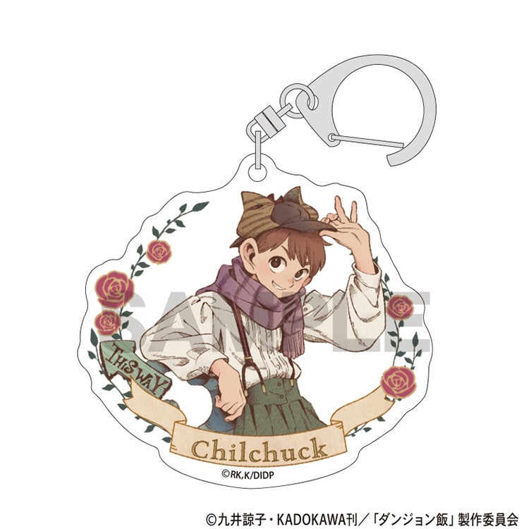 Delicious in Dungeon Fairy Tale Series Trading Acrylic Keychain featuring characters in fairy tale-inspired costumes.