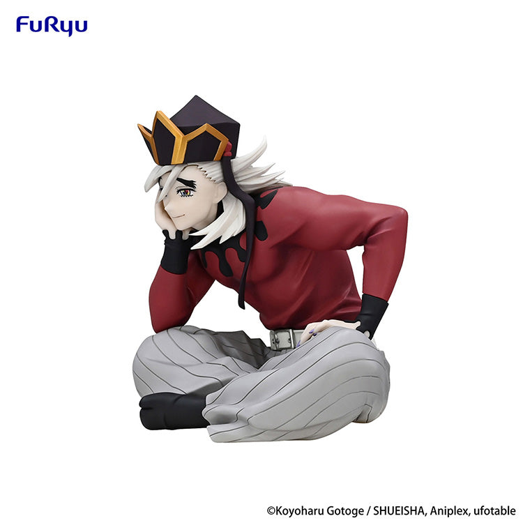 Doma Noodle Stopper Figure from Demon Slayer: Kimetsu no Yaiba featuring Upper Moon Two Doma sitting confidently with a grin in his detailed kimono.