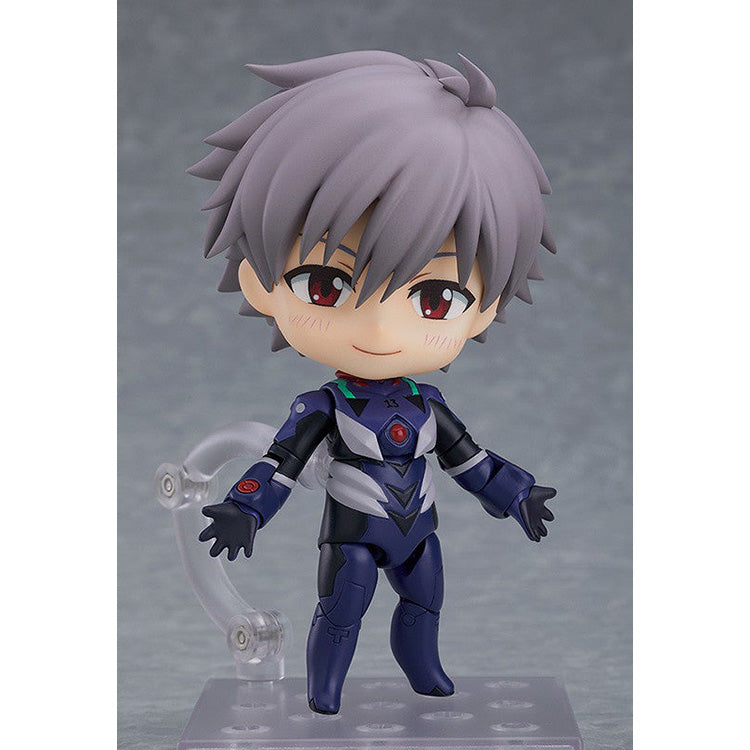 Nendoroid Kaworu Nagisa in plugsuit with three face plates, Spear of Cassius, and entry plug interior display parts from Rebuild of Evangelion.