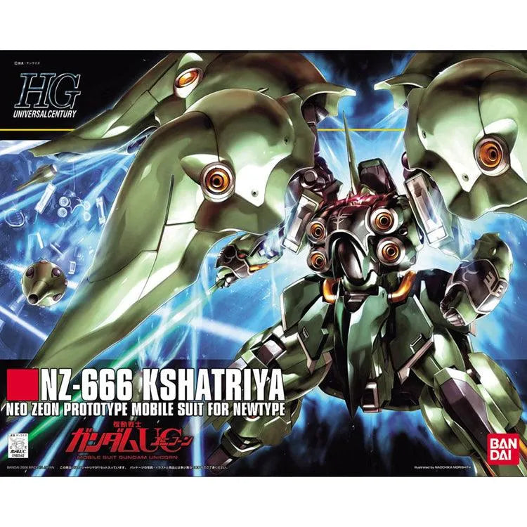 Box art for HGUC 1/144 NZ-666 Kshatriya from Gundam Unicorn