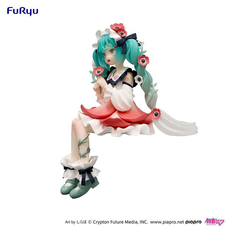 Hatsune Miku Flower Fairy Noodle Stopper Figure sitting gracefully with pastel floral details