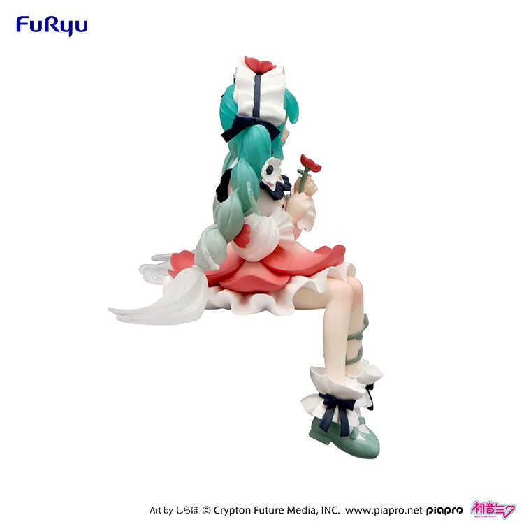 Hatsune Miku Flower Fairy Noodle Stopper Figure sitting gracefully with pastel floral details