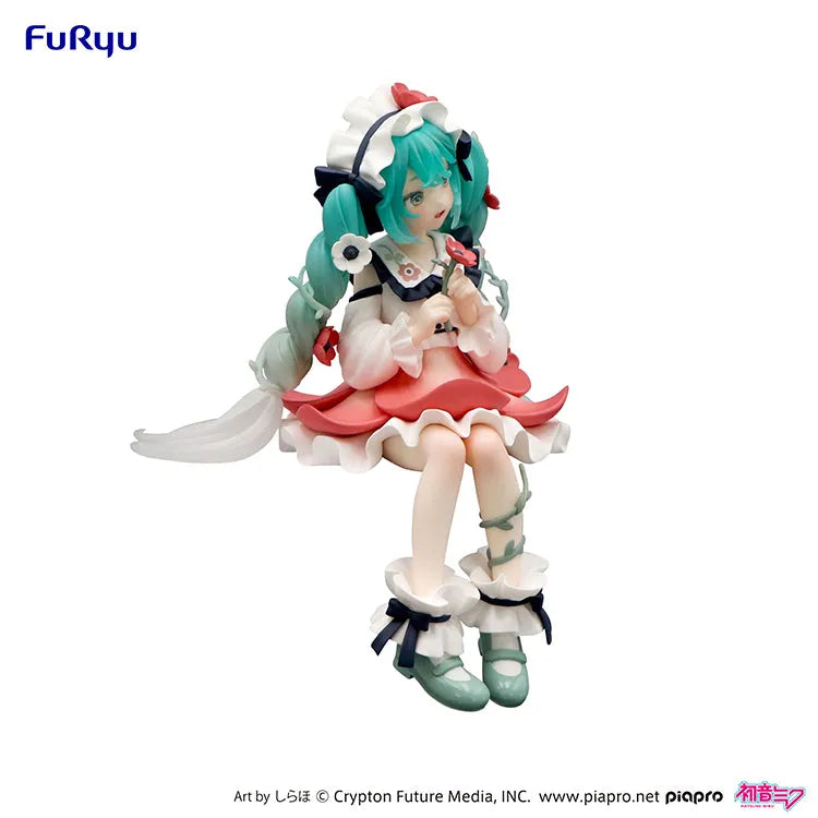 Hatsune Miku Flower Fairy Noodle Stopper Figure sitting gracefully with pastel floral details