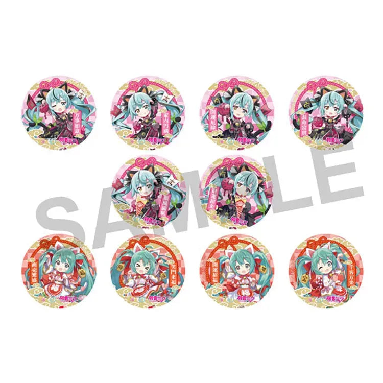 Hatsune Miku Anime Merch - Hatsune Miku x Lucky Cat Trading Pin Badges Art by Rassu - Doki Doki Land