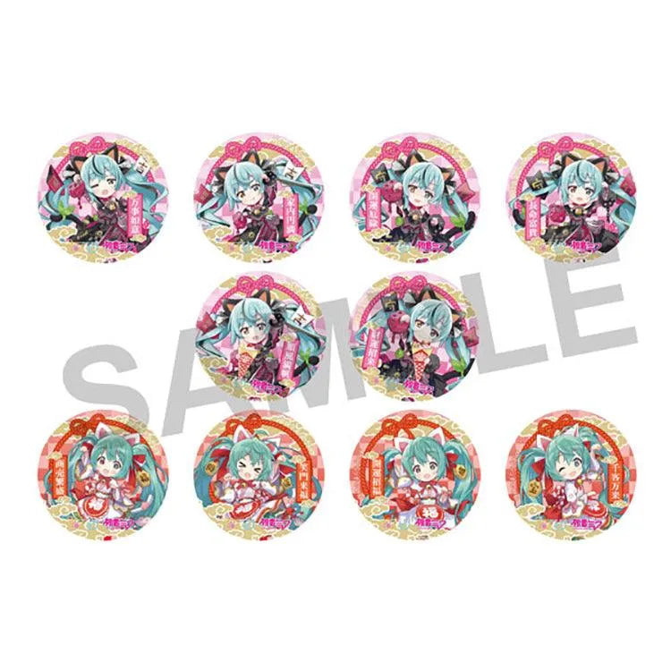 Hatsune Miku Anime Merch - Hatsune Miku x Lucky Cat Trading Pin Badges Art by Rassu - Doki Doki Land