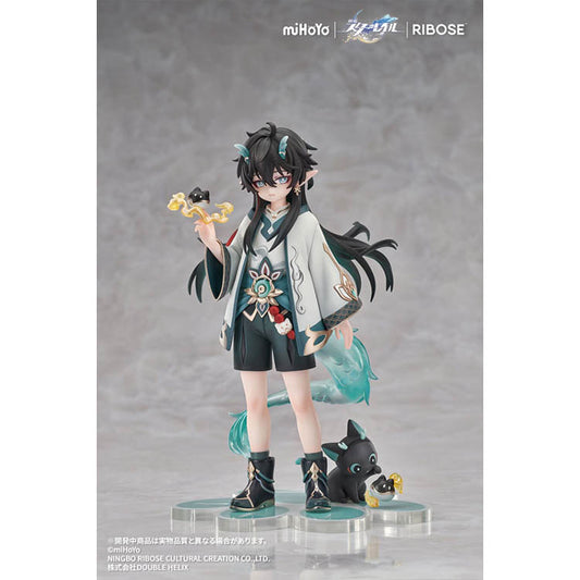 Honkai Star Rail Chibineko Dan Heng Imbibitor Lunae figure with black cat companions by RIBOSE