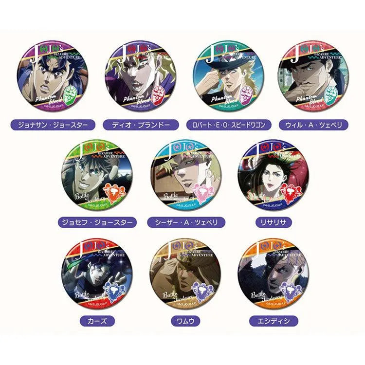 JoJo's Bizarre Adventure Anime Merch - Phantom Blood / Battle Tendency Can Badge 10 Designs (1 Random) - Doki Doki Land