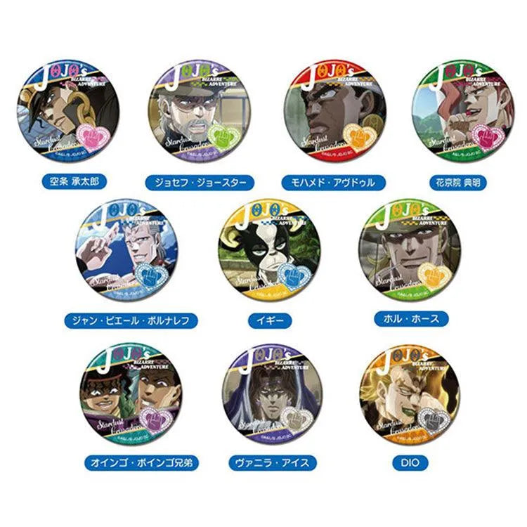 JoJo's Bizarre Adventure Anime Merch - Stardust Crusaders Can Badge 10 Designs (1 Random) - Doki Doki Land