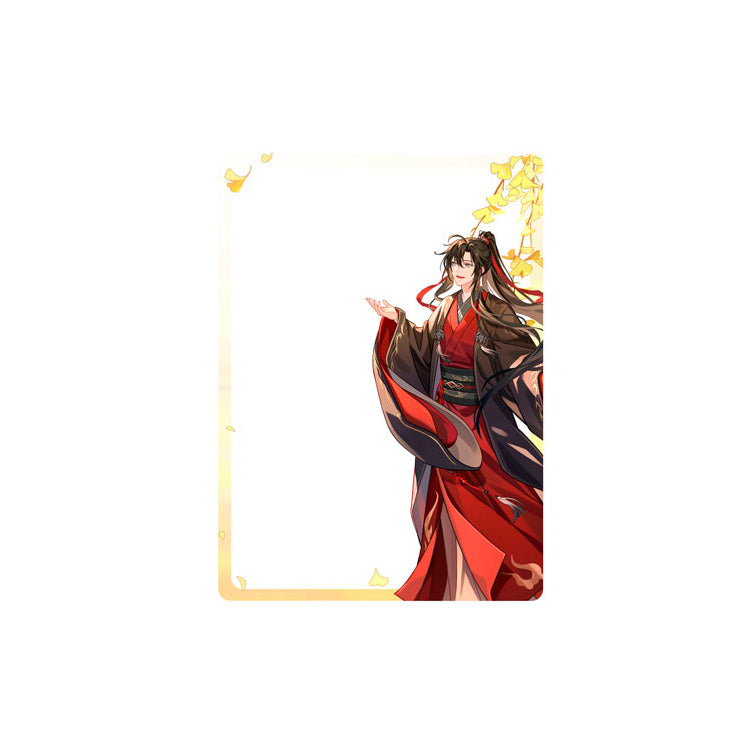 Mo Dao Zu Shi Qiu Zui Wei Yang Ver. Acrylic Clear Card Set featuring Wei Wuxian and Lan Wangji in autumn-themed traditional Chinese backgrounds.