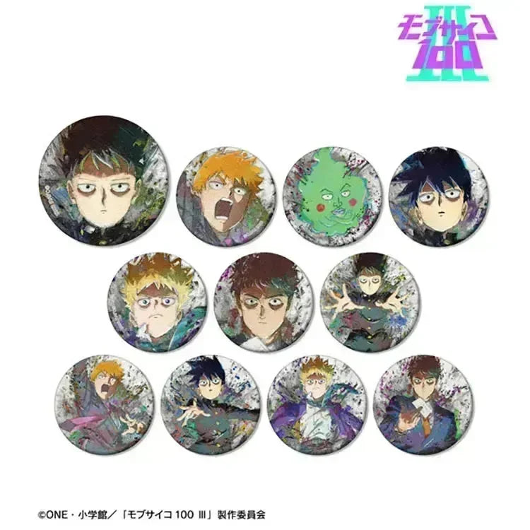 Mob Psycho 100 III Anime Merch - Trading grunge CANVAS Matte Tin Badge - Doki Doki Land