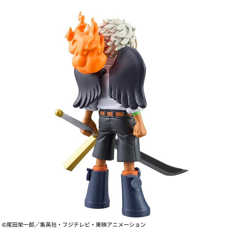 Official One Piece DXF The Grandline Series S-Hawk figure, featuring detailed sculpting and vibrant colors. This collectible showcases S-Hawk with his signature black wings, fiery effect on his back, and dual swords including a faithfully recreated large blade. Designed with sharp facial expression, dynamic stance, and high-quality paintwork, this S-Hawk figure is a must-have for One Piece fans and anime figure collectors.
