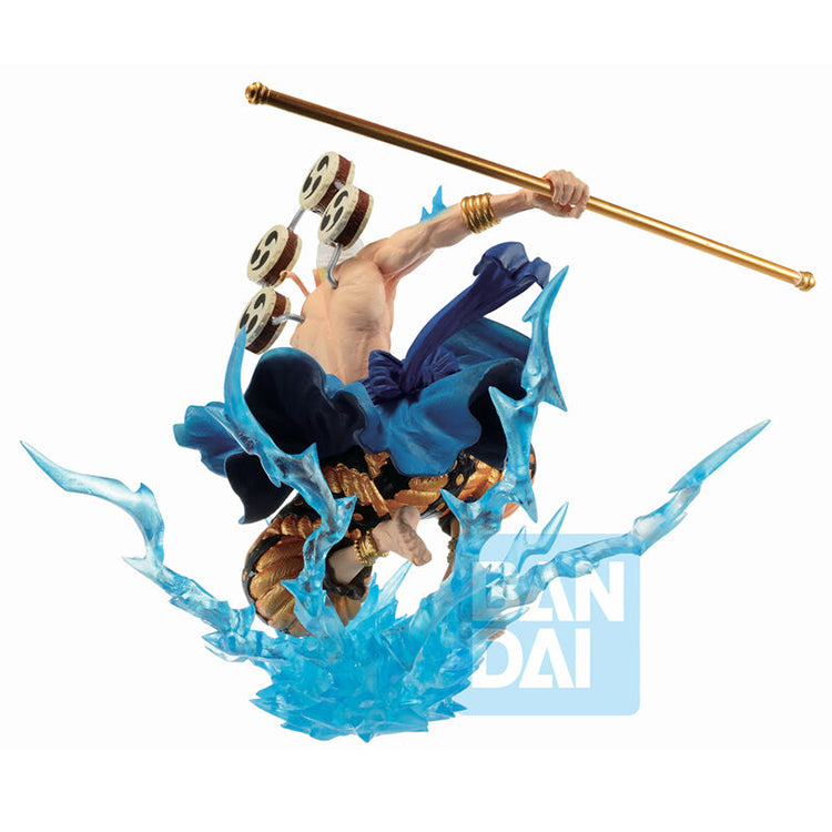 One Piece Enel Ichibansho Duel Memories Figure with gold staff and Goro Goro no Mi lightning effects.