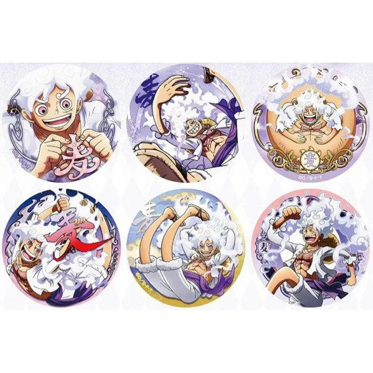One Piece Anime Merch - Luffy Gear 5 Yakara Can Badge Collection (1 Random Type) - Doki Doki Land