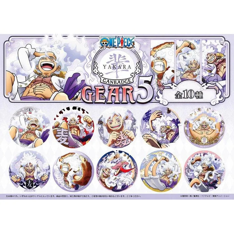 One Piece Anime Merch - Luffy Gear 5 Yakara Can Badge Collection (1 Random Type) - Doki Doki Land