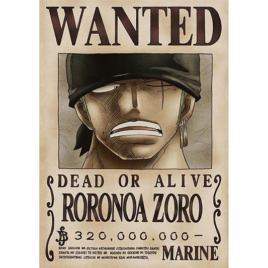 “One Piece" Anime Merch - Marine Issued Official Wanted Poster - Doki Doki Land 