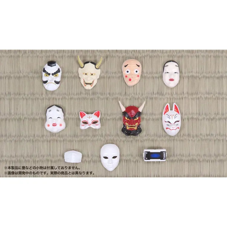 Painted Plastic Model - Pripra Masks for Figures "Japanese Style" 1/12