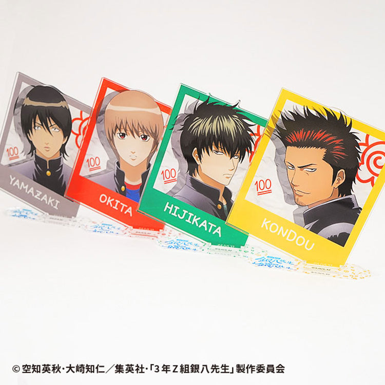 Gintama Class Z Ginpachi-sensei Big Photo Card Acrylic Stands of Hijikata, Okita, Kondou, and Yamazaki.