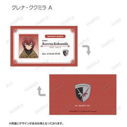 86 -Eighty Six- Kurena Kukumila trading card, Spearhead Squadron Member ID business card with tactical design.