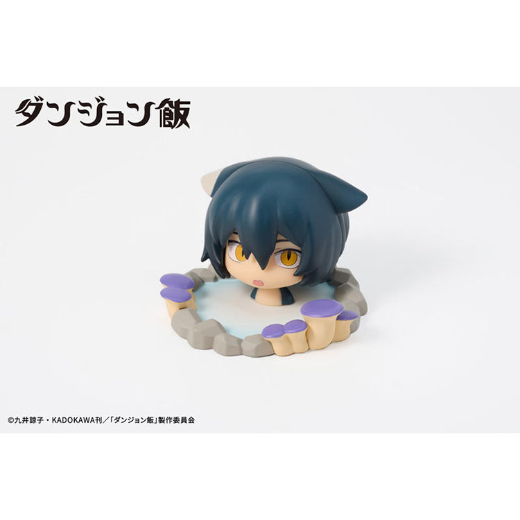 Izutsumi chibi figure with cat ears peeking from hot spring, Delicious in Dungeon Like Yu Series
