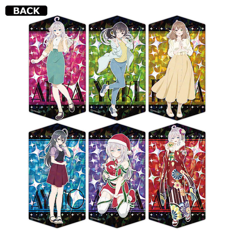 Alya Sometimes Hides Her Feelings in Russian Prism Visual Collection featuring acrylic stands of Alya, Yuki, Masha, and Ayano with colorful prism backgrounds.