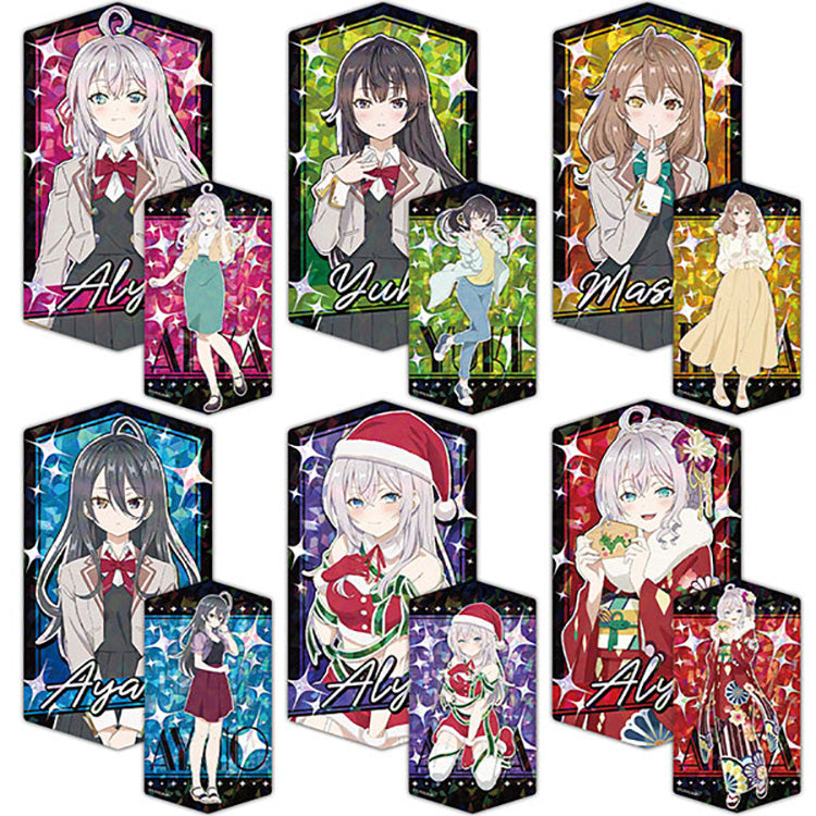 Alya Sometimes Hides Her Feelings in Russian Prism Visual Collection featuring acrylic stands of Alya, Yuki, Masha, and Ayano with colorful prism backgrounds.