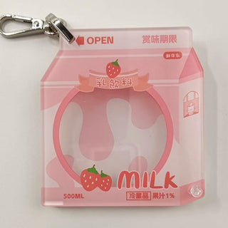 Oshikatsu Item Tin Badge Acrylic Frame Strawberry Milk (Pink)