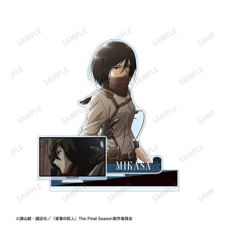 Close-up details of the Arma Bianca Mikasa Ackerman acrylic figure
