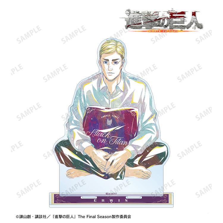 Attack on Titan Anime Merch - New Illustration Erwin Relax ver. Big Acrylic Stand - Doki Doki Land 