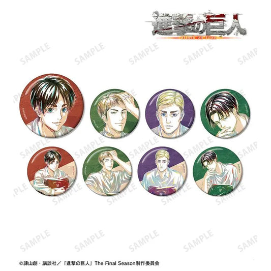 Attack on Titan Anime Merch - New Illustration Relax ver. Trading Ani-Art Tin Badge (1 Random) - Doki Doki Land