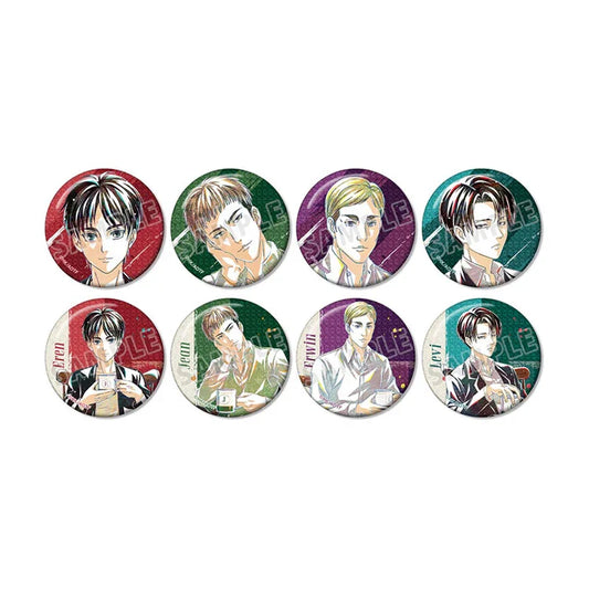 Attack on Titan Trading Ani-Art Glitter New Illustration Tea Time ver. Tin Badge