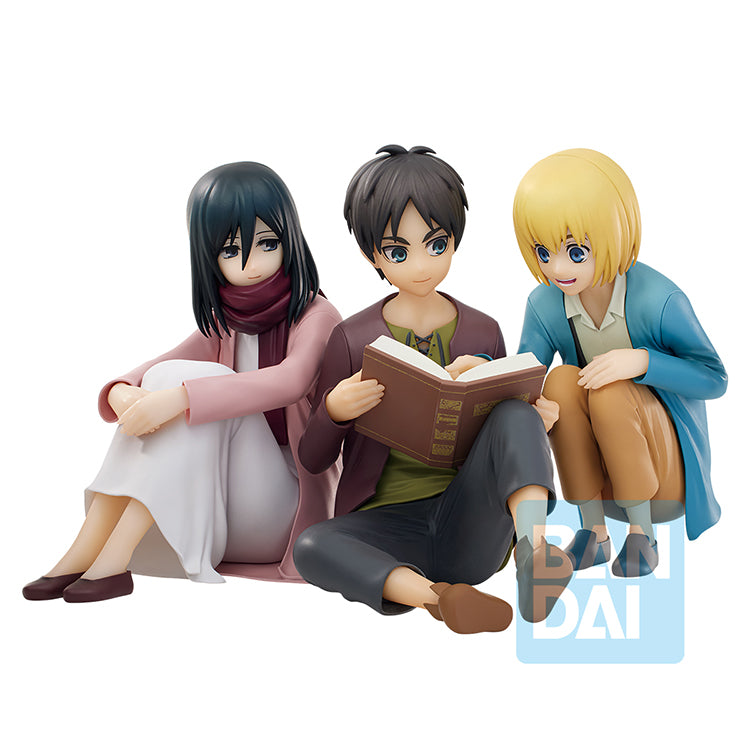 Attack on Titan Eren Jaeger & Mikasa Ackermann & Armin Arlert (Rumbling) Ichibansho Figure