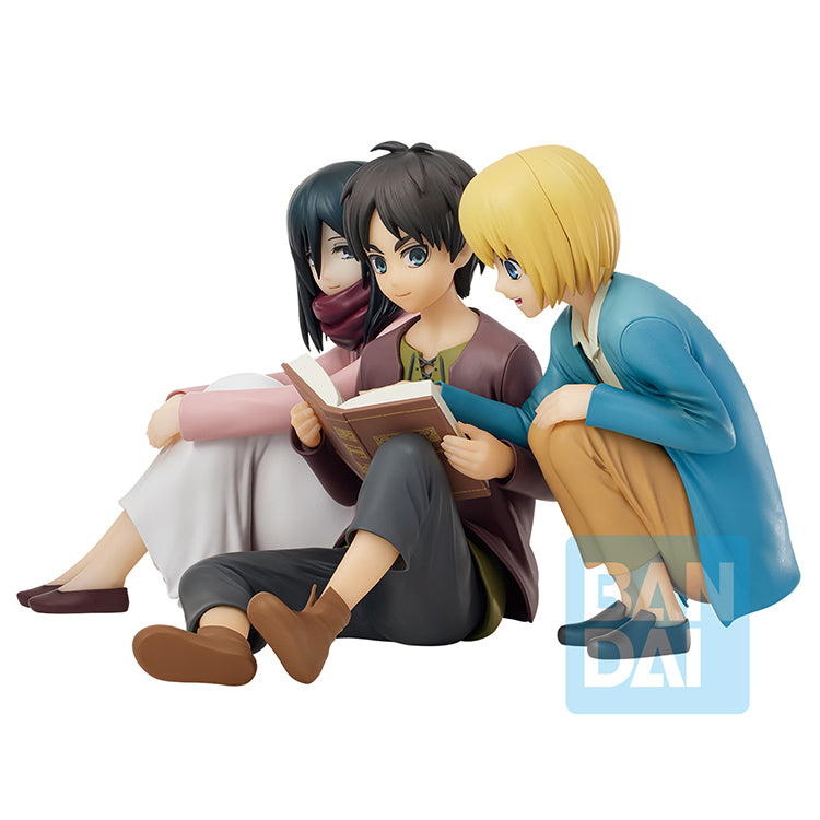 Attack on Titan Eren Jaeger & Mikasa Ackermann & Armin Arlert (Rumbling) Ichibansho Figure