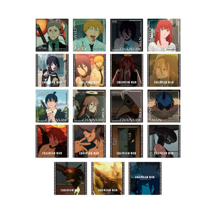 Ensky Chainsaw Man Square Clear Card Vol. 2 blind pack collection featuring Denji and Reze from the Reze Arc anime movie.