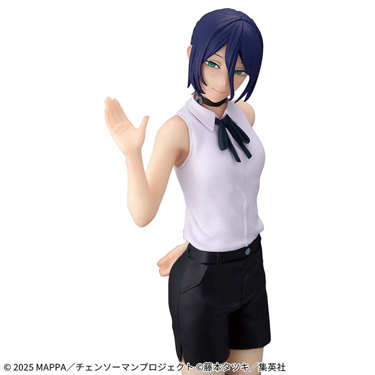 A side-angle view showing the graceful posture and non-articulated design of the Reze Glitter & Glamours collectible.