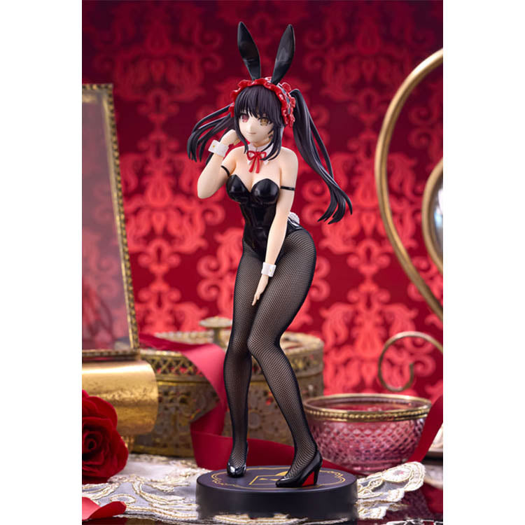 Date A Live Kurumi Tokisaki BiCute Bunnies Figure Black Ver. – detailed anime bunny girl figure with black outfit, fishnet tights, and twin tails.