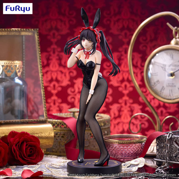 Date A Live Kurumi Tokisaki BiCute Bunnies Figure Black Ver. – detailed anime bunny girl figure with black outfit, fishnet tights, and twin tails.