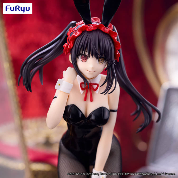 Date A Live Kurumi Tokisaki BiCute Bunnies Figure Black Ver. – detailed anime bunny girl figure with black outfit, fishnet tights, and twin tails.