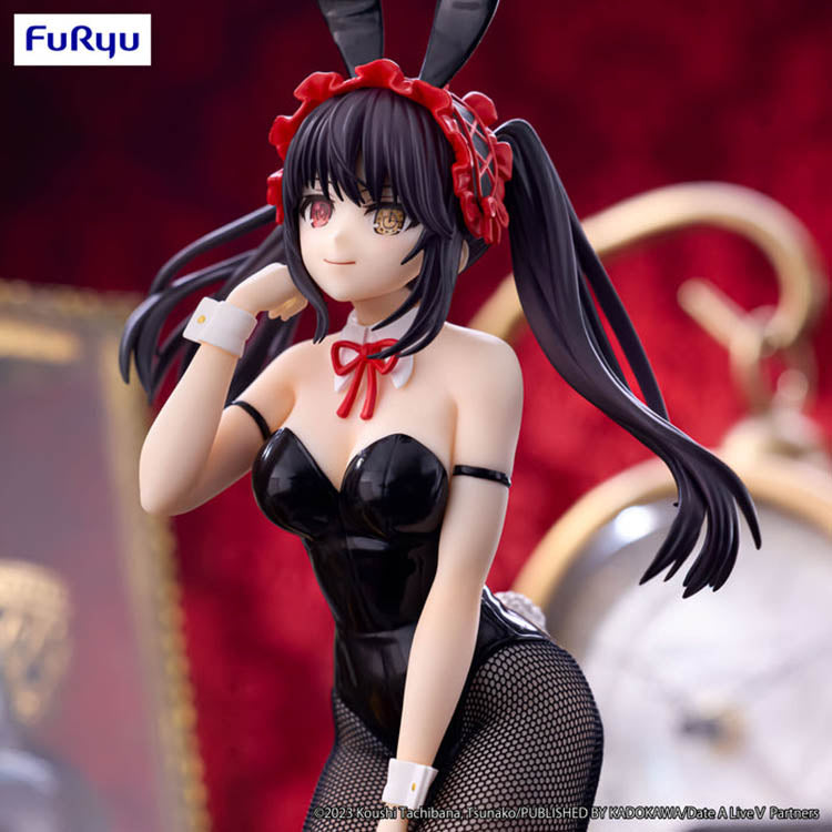 Date A Live Kurumi Tokisaki BiCute Bunnies Figure Black Ver. – detailed anime bunny girl figure with black outfit, fishnet tights, and twin tails.
