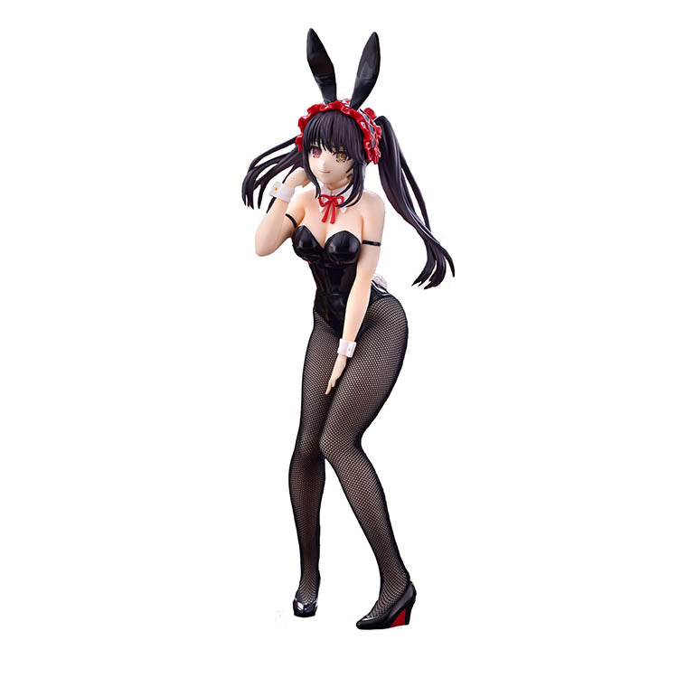 Date A Live Kurumi Tokisaki BiCute Bunnies Figure Black Ver. – detailed anime bunny girl figure with black outfit, fishnet tights, and twin tails.