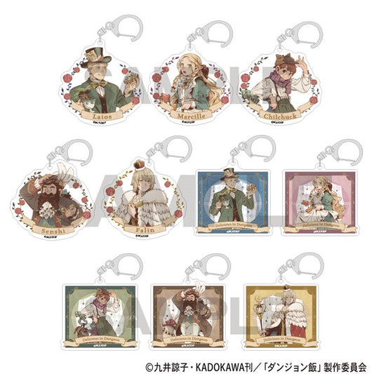 Delicious in Dungeon Fairy Tale Series Trading Acrylic Keychain featuring characters in fairy tale-inspired costumes.