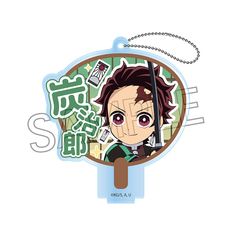 Tanjiro Kamado Deco Uchiwa acrylic keychain from Demon Slayer A-BOX.