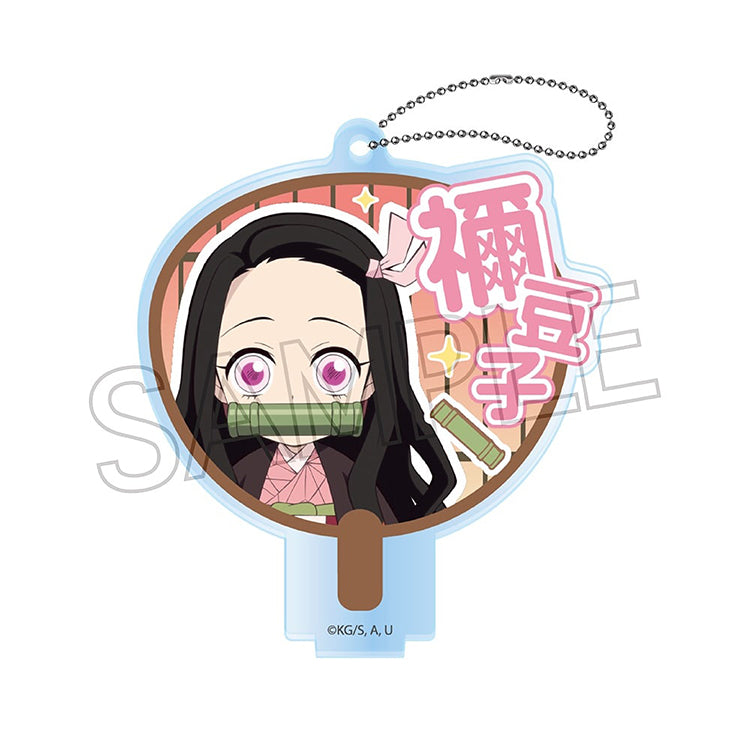 Nezuko Kamado Deco Uchiwa acrylic keychain from Demon Slayer A-BOX.
